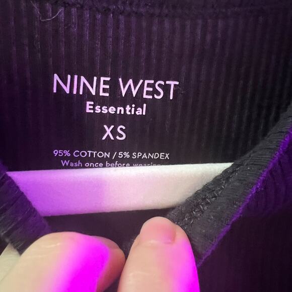 Nine West Ribbed Black Top - Picture 6 of 6